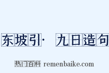 东坡引·九日造句是什么意思的图片